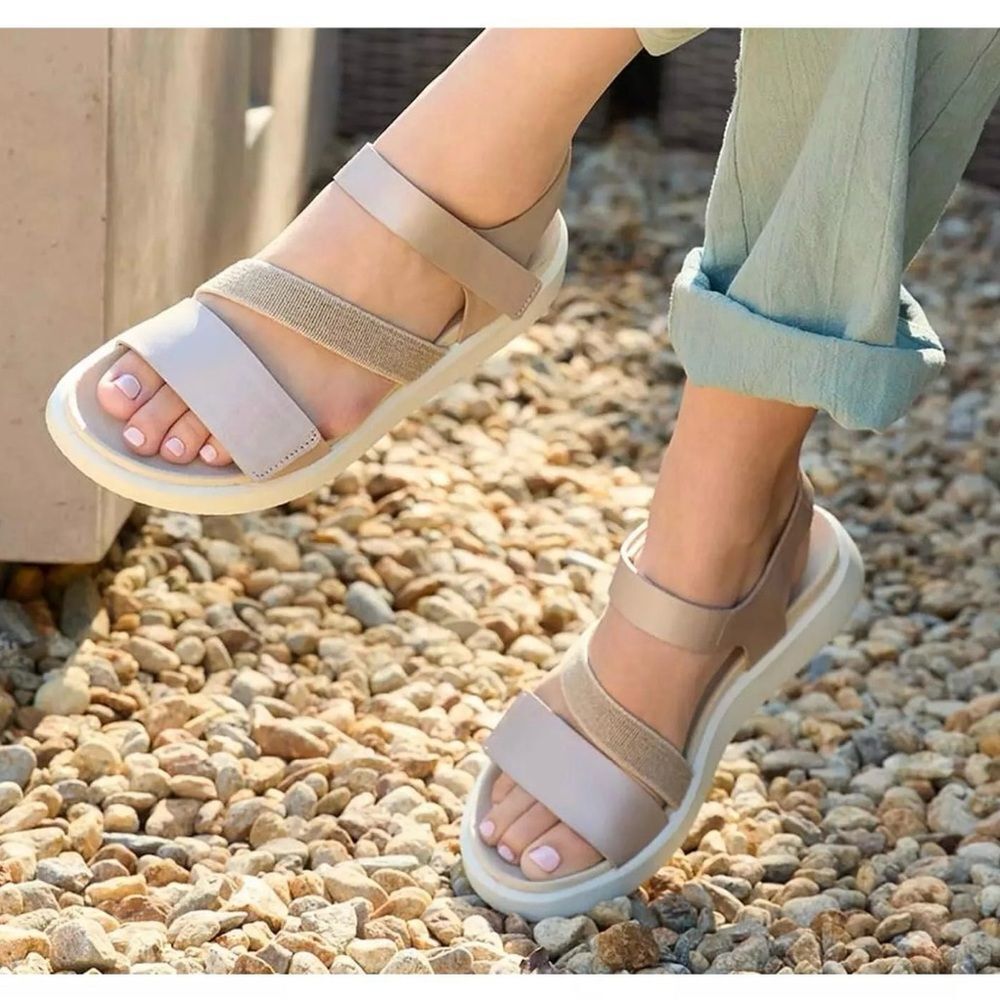 ECCO FLOWT 2 BAND SANDAL GREY ROSE METALLIC - Picture 2 of 11